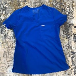 Figs Royal Blue Catarina Scrub Top XS
